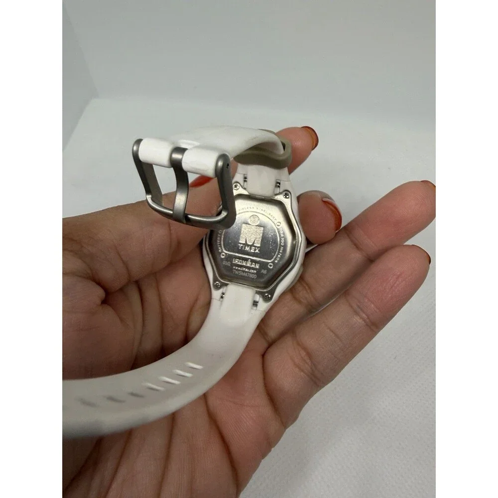 Timex Ironman Women’s Digital Sport Watch – White Resin Band – WR100M – Working